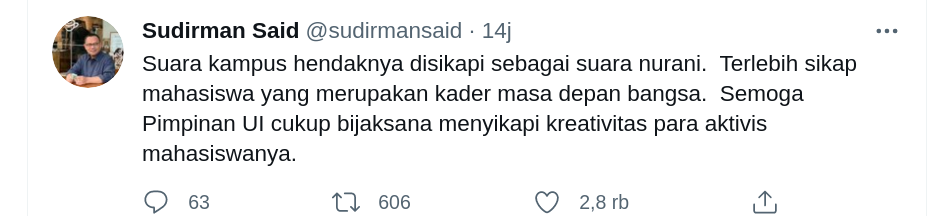 Cuitan Sudirman Said./*