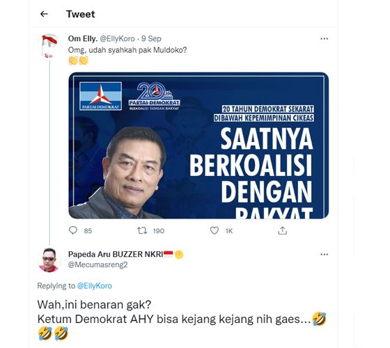 Beredar Poster Moeldoko Ajak Koalisi dengan Rakyat Demi 'Bersihkan' Cikeas, Netizen: AHY Bisa Kejang-Kejang