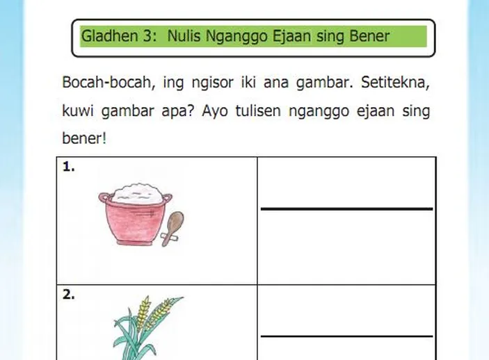 Kunci Jawaban Tantri Basa Jawa Kelas 2 Halaman 10, 11, 12 Gladhen 3 ...