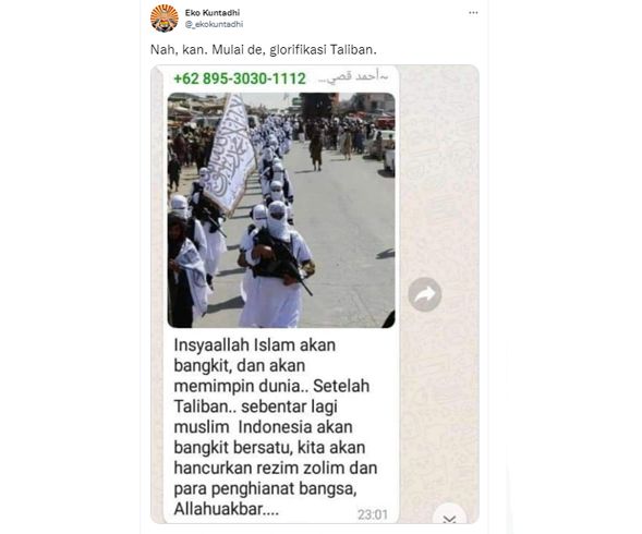 Beredar Pesan Muslim Indonesia Bakal Bersatu Hancurkan Rezim dan Pengkhianat Bangsa, Netizen: Jangan Harap