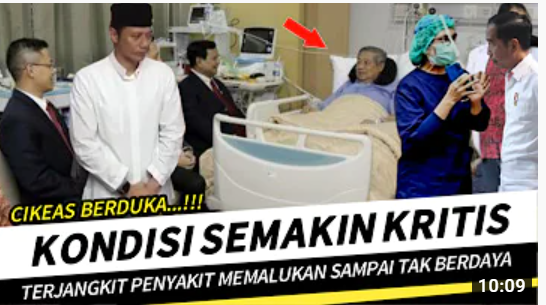 Thumbnail video yang mengatakan bahwa kondisi kesehatan SBY semakin kritis