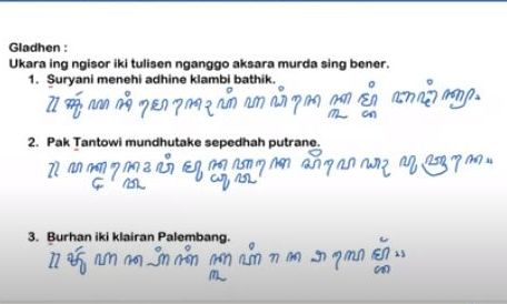 Inilah kunci jawaban Bahasa Jawa kelas 8 halaman 126 materi nulis nganggo aksara murda sing bener, simak selengkapnya artikel ini