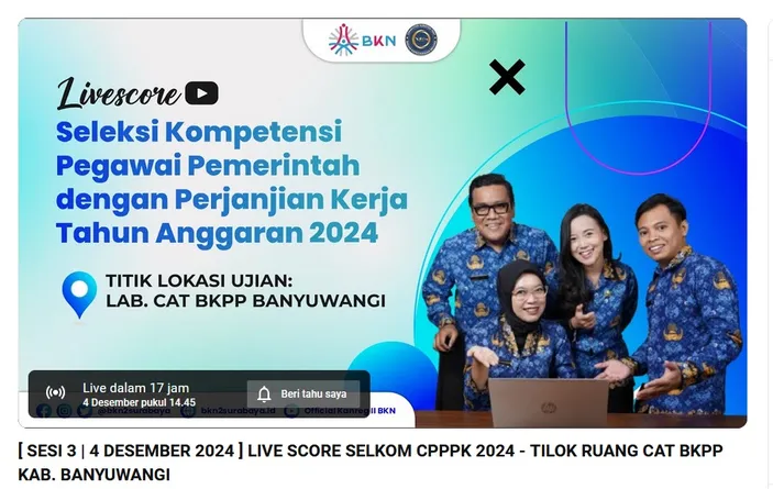 6 Tilok Seleksi Kompetensi PPPK 2024 BKN II Surabaya 4 Desember 2024 ...