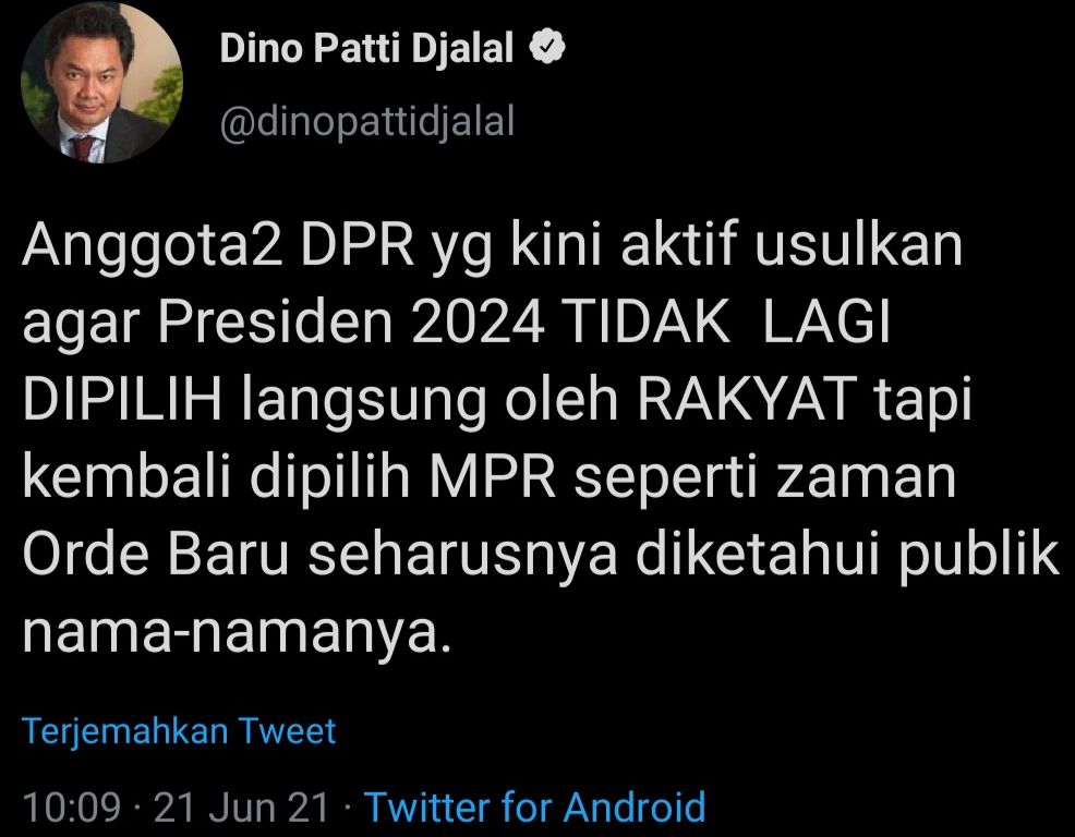 Cuitan Dino Patti Djalal.
