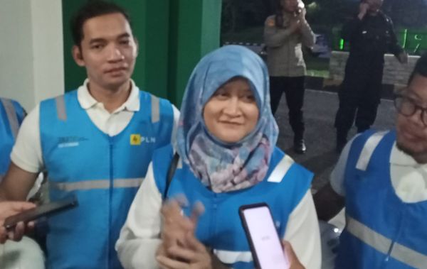 General Manager PLN UID Jabar Susiana Mutia saat ditemui di Stadion Si Jalak Harupat, Kabupaten Bandung, Sabtu 11 Maret 2023.