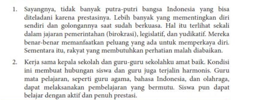 Soal Bahasa Indonesia kelas 8 halaman 66 bagian B.