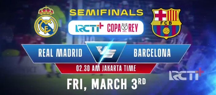 Link live streaming Real Madrid vs Barcelona di semifinal Copa del Rey malam ini tayang di mana dan cara nonton pertandingan gratis.
