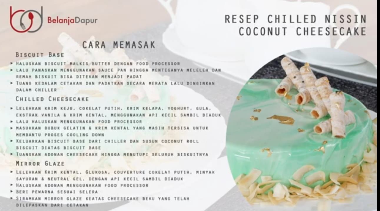 Resep Chilled Nissin Coconut Cheesecake ala Chef Nina