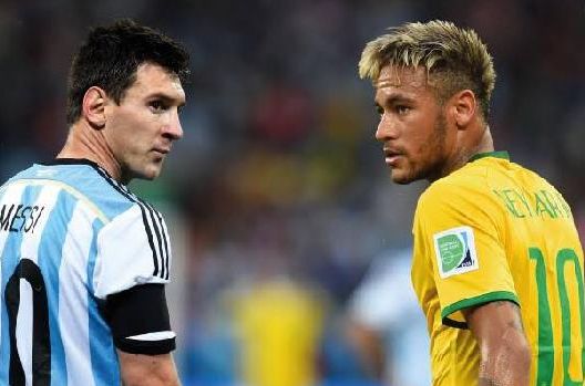 Dua pemain terbaik dunia, Lionel Messi dari Argentina dan Neymar dari Brasil akan bertanding pada Sabtu malam waktu setempat.