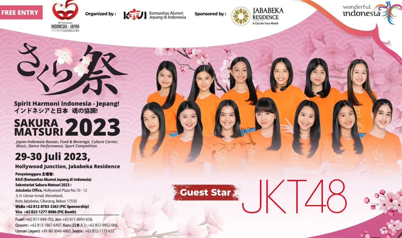 Poster Sakura Matsuri 2023 yang akan dimeriahkan oleh JKT48.