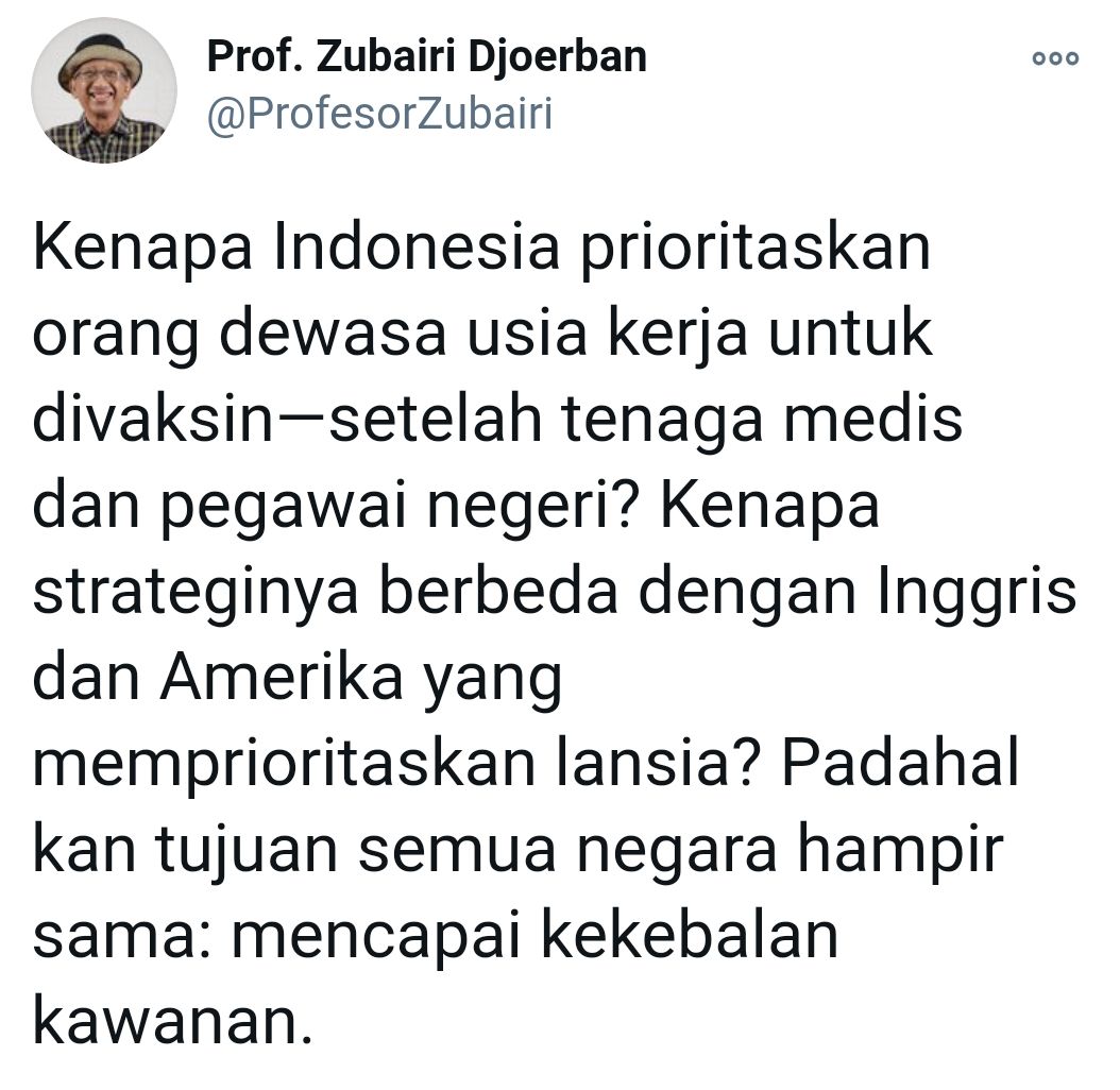 Twitter Prof. Zubairi