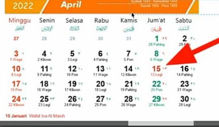 April 2022 kalender jawa bulan Kalender Bulan