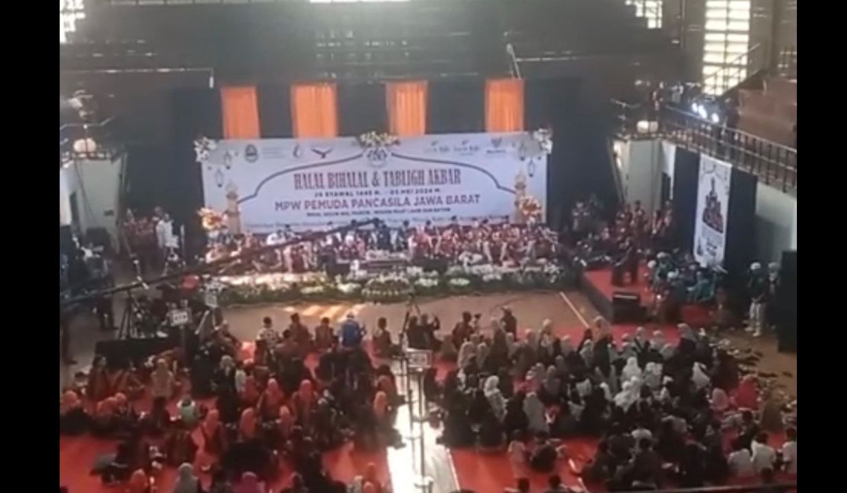 Acara Halal Bihalal dan Tabligh Akbar Pemuda Pancasila Jabar yang berlangsung di GOR Saparua, Kota Bandung, Minggu, 5 Mei 2024./ist