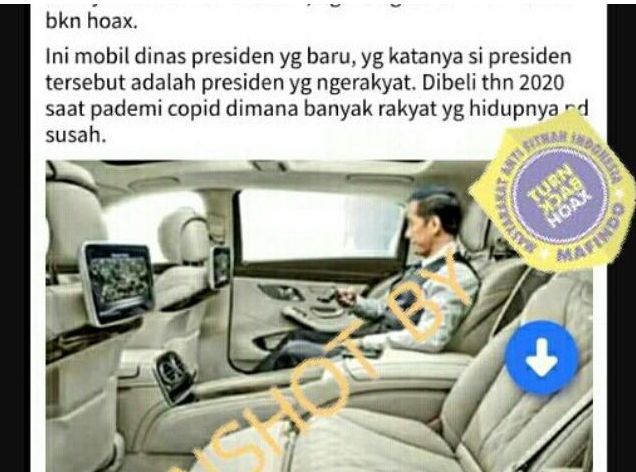 [Cek Fakta] Jokowi Membeli Mobil Dinas Baru Seharga Rp12 Milyar, Saat Pandemi Covid-19