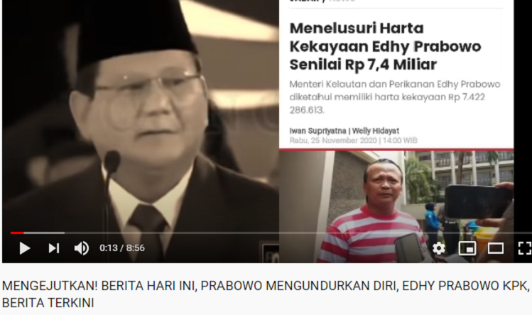 Tangkapan layar, kabar Prabowo mengundurkan diri dari jabatannya