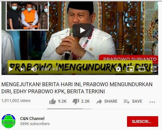 Cek Fakta: Heboh Video Menteri Pertahanan Prabowo Subianto Mengundurkan Diri 