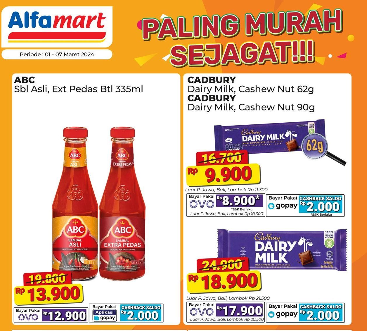 Harga promo di Alfamart dalam program Paling Murah Sejagat, saat Munggahan jelang Ramadhan 2024, bayar pake OVO lebih murah