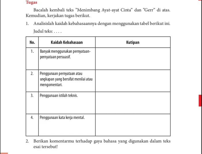 Kunci Jawaban Tugas Bahasa Indonesia Kelas 12 Halaman 210 Kaidah ...