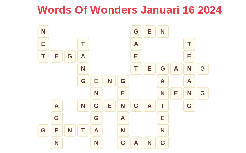 Ini Kunci Jawaban Mendatar dari Game Words Of Wonder 16 Januari 2024 Hari Ini, WOW Menurun ada Net