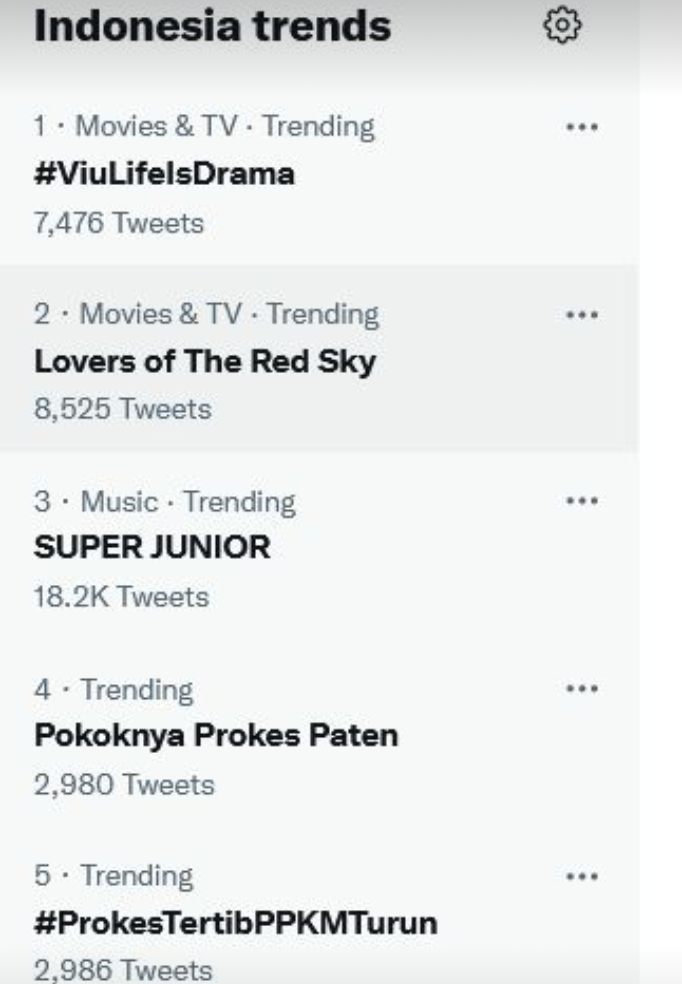 Drakor Lovers Of The Red Sky trending topic di Twitter. / Viu