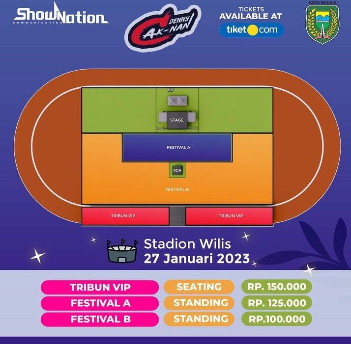 Harga Tiket Konser Denny Caknan LIVE IN MADIUN di Stadion Wilis Tahun 2023