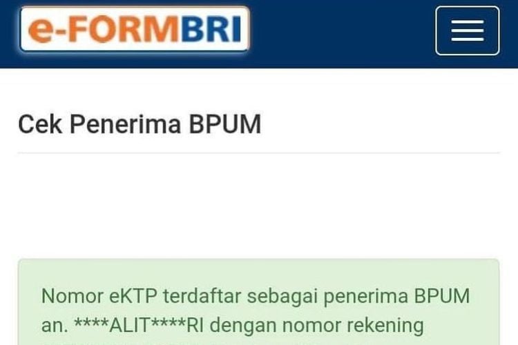 Login Eform Bri Co Id Untuk Cek Bpum Atau Blt Umkm Online Pakai