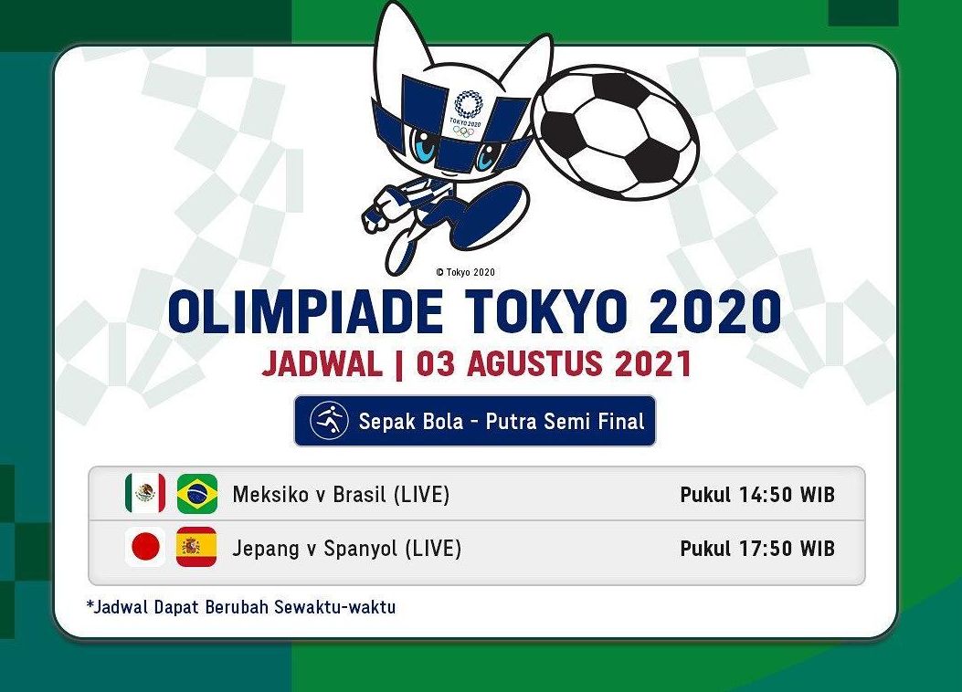 Jadwal Acara TV Indosiar Hari Selasa 3 Agustus 2021, Ada Live Semifinal Sepakbola Olimpiade Jepang vs Spanyol
