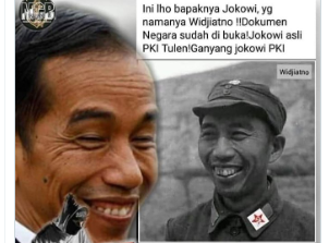 Unggahan yang mengklaim foto ayah Jokowi adalah hoax.