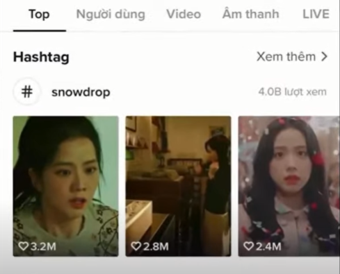 Penayangan video TikTok mengenai cuplikan Drama Snowdrop telah mencapai 4 miliar.