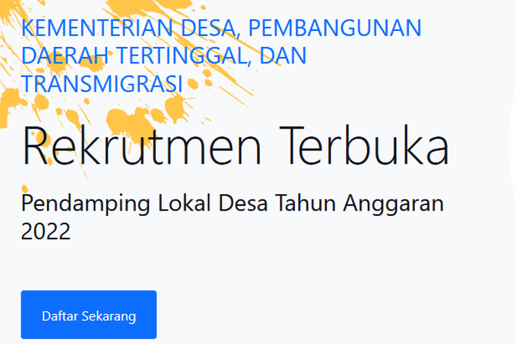 Bukan CPNS 2022! Berikut Link Pendaftaran PLD Kemendesa 2022 Gratis ...