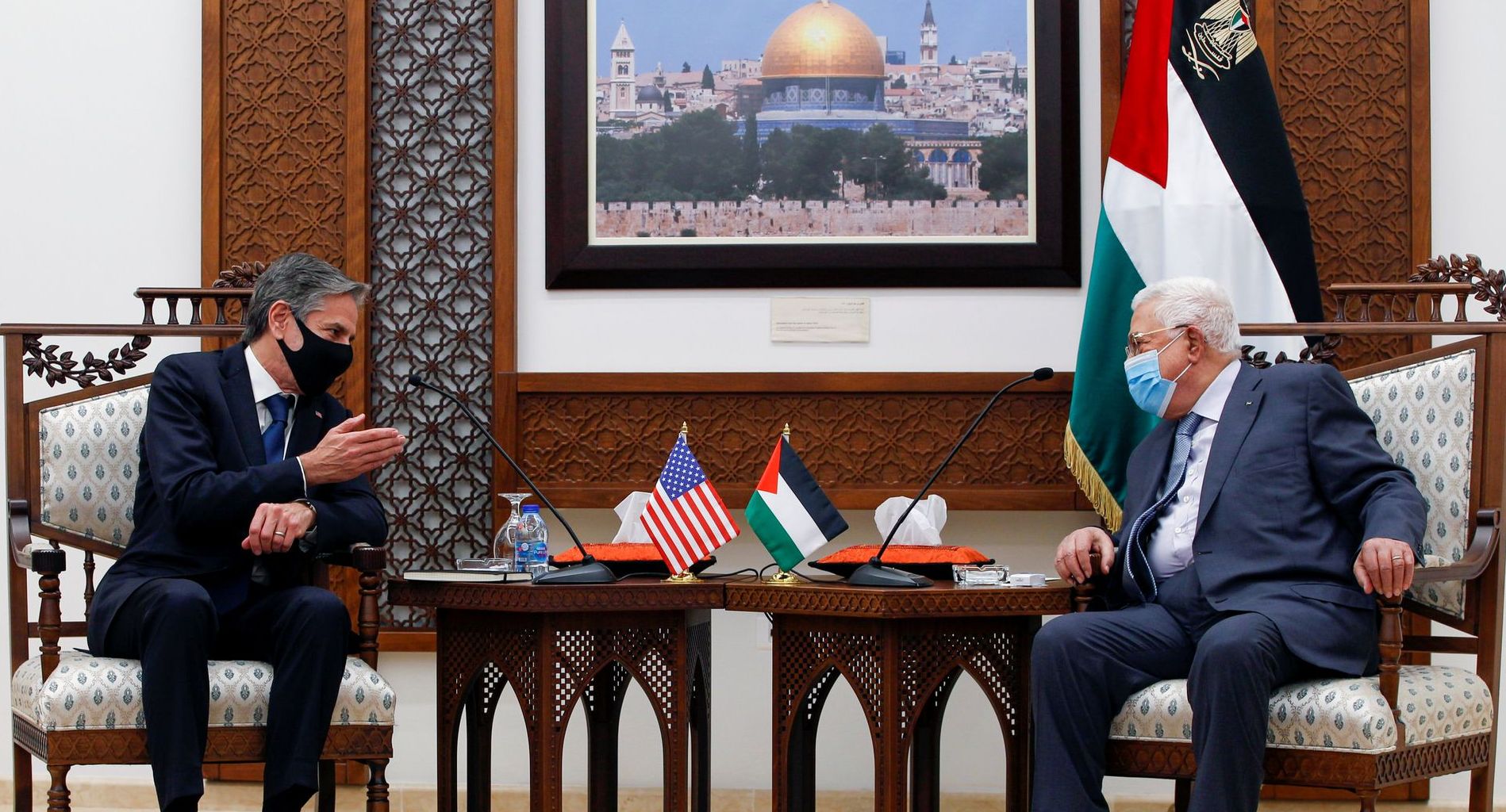 Menlu AS, Antony Blinken kunjgi Presiden Palestina Mahmoud Abbas untuk bicarakan soal gencatan senjata dan batuan rekonstruksi.
