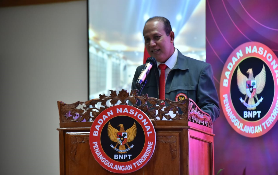 Ketua BNPT Komjen Pol. Boy Rafli Amar saat memberi sambutan dalam Rakernas VIII Forum Koordinasi Pencegahan Terorisme di Labuan Bajo, Nusa Tenggara Timur, Selasa, 2 Maret 2021. *