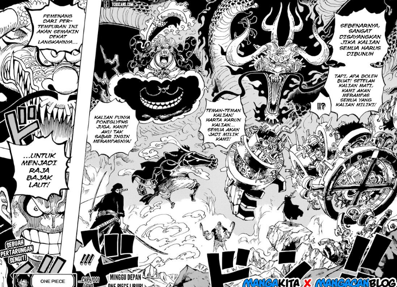 One Piece Chapter 1001 Berakhir Kaido Menjadi Naga