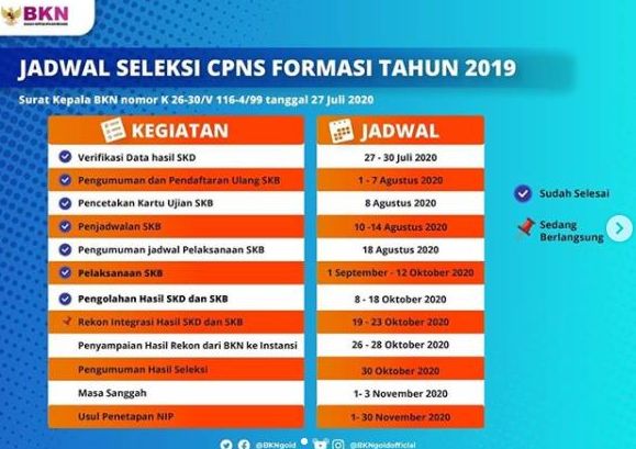 Cek Pengumuman Hasil Seleksi Cpns 2019 Berikut Situs 64 Kementerian Lembaga Jurnal Sumsel