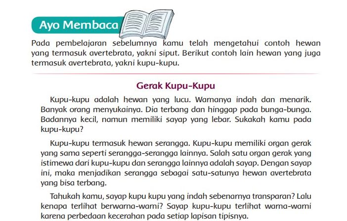 Ide Pokok Bacaan 'Gerak Kupu-Kupu' Tiap Paragraf, Kunci Jawaban Tema 1