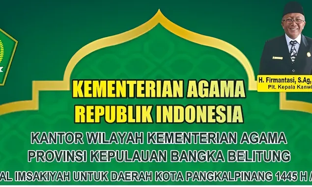 KALENDER Jadwal Imsakiyah Puasa Ramadhan 2024 '1445H' Pangkal Pinang Bangka Belitung dan Sekitarnya
