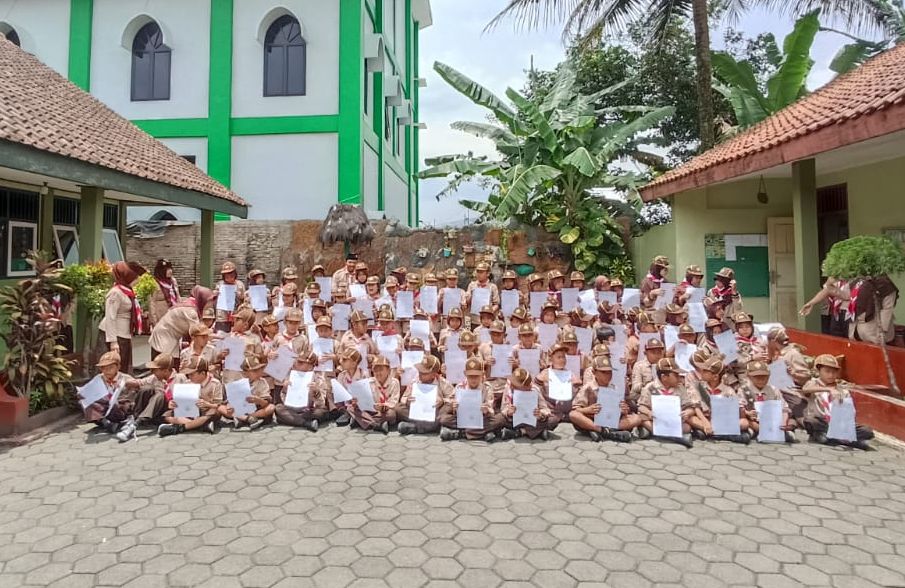 Peserta Persari Kwartir Ranting Banjarnegara sesaat setelah mengikuti kegiatan pada 22 Februari 2023 kemarin