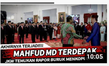 Video yang mengatakan Mahfud MD terdepak karena Jokowi temukan rapor merah Menkopolhukam
