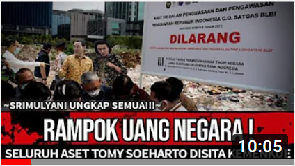 Video yang mengatakan aset Tommy Soeharto disita Kemenkeu karena rampok uang negara