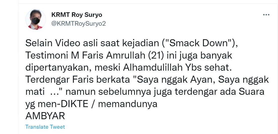 Cuitan Roy Suryo.