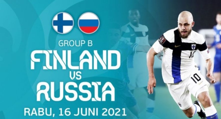 Potret poster pertandingan Finlandia vs Rusia 16 Juni 2021.
