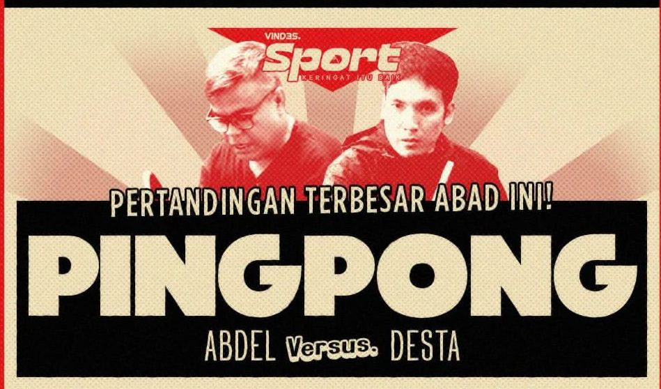 Simak link live streaming pingpong Abdel vs Desta, siaran langsung pertandingan tenis meja malam ini di Youtube Vindes mulai pukul 19:00 WIB.