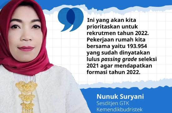 Kemendikbud menghimbau peserta PPPK 2022 supaya melakukan sinkronisasi data  kebutuhan guru, tujuannya guna mengoptimalisasi kuota formasi.