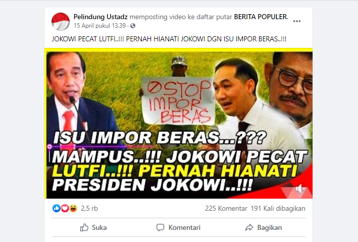 Unggahan video hoax/Facebook/Pelindung Ustadz