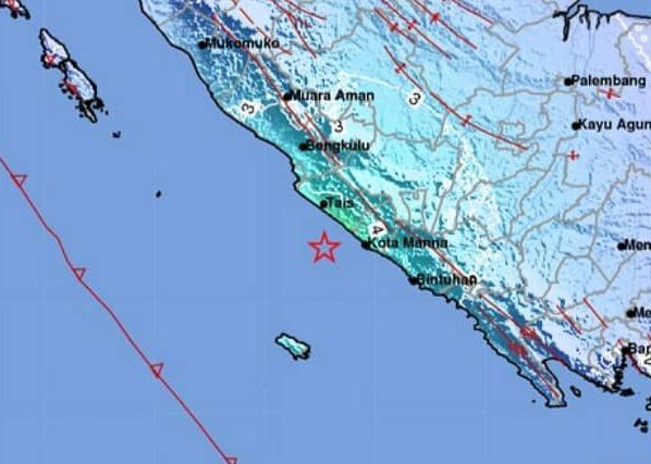 Gempa bumi Bengkulu 5,8 Magnitudo, 7 Januari 2021.