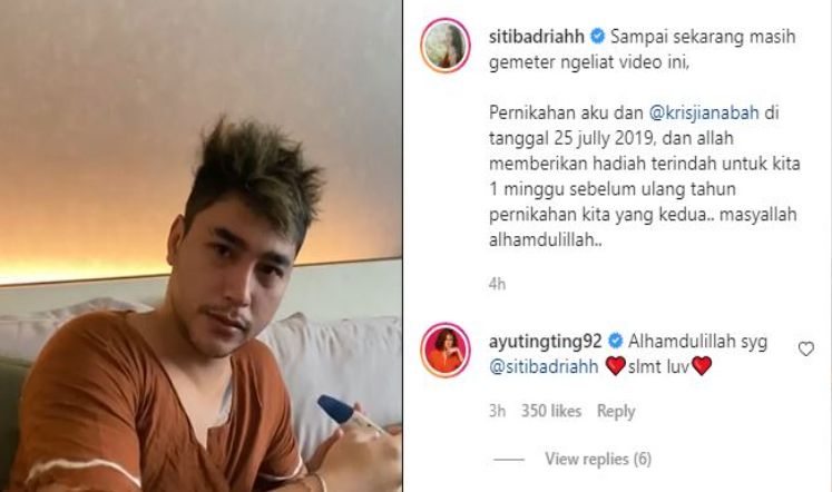 Unggahan Siti Badriah.