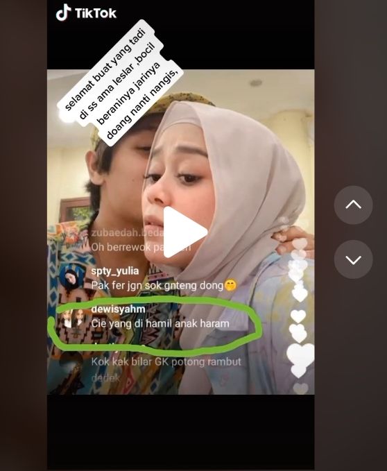 Cuplikan siaran Live Instagram Lesti Kejora yang dihujat warganet.