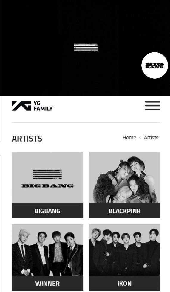 Lima strip hitam menjadi logo BIGBANG.