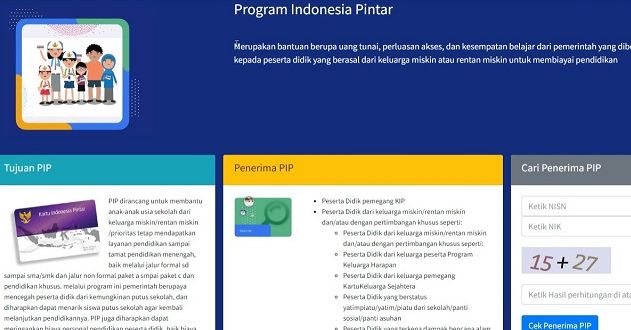 Login pip.kemdikbud.go.id online, cara cek daftar siswa penerima PIP Kemdikbud 2023 bila sudah cair, pakai NISN dan NIK orang tua.