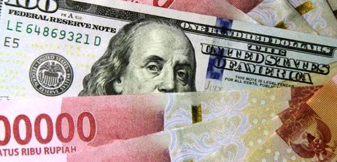 Nilai tukar rupiah terhadap dolar AS melemah